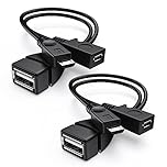 [2 Pack] 2-in-1 Micro USB (OTG Cable with Power) Adapter, for Fire Stick 4K, Host Devices, External Hard Drives, USB Card Readers, USB Ethernet Adapter, Game Controllers, Playstation Classic, etc.