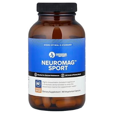 Designs for Sport NeuroMag - Supports Brain Health & Function* - With Magtein Magnesium L-Threonate - Vegetarian - 90 Capsules, 30 Servings