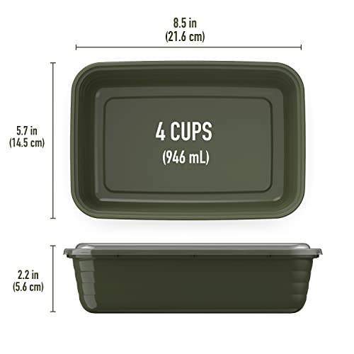 Bentgo® Prep 1-Compartment Containers - 20-Piece Meal Prep Kit With 10 Trays & 10 Custom-Fit Lids - Durable Microwave, Freezer, Dishwasher Safe Reusable Bpa-Free Food Storage Containers (Khaki Green) #TOP4