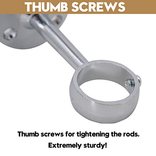 Addgrace Ceiling Mount Curtain Rod Bracket Set Of 8 Curtain Rod Holders For 1 Inch Rod (Chrome) #TOP4