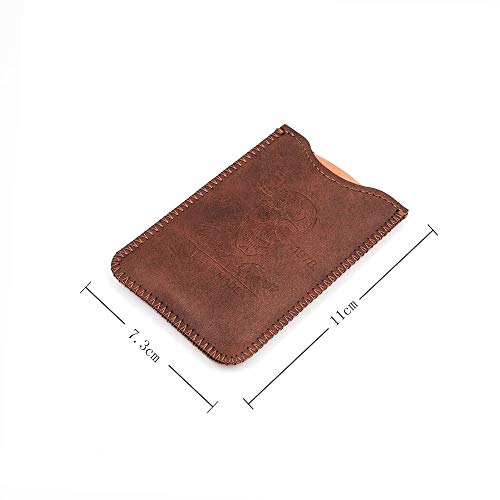 Menesia Wooden Beard Comb With Case For Men Beard, Fine & Coarse Teeth, Men's Wood Pocket Comb For Beards & Mustaches & Hair,Brown Skull Design #TOP3