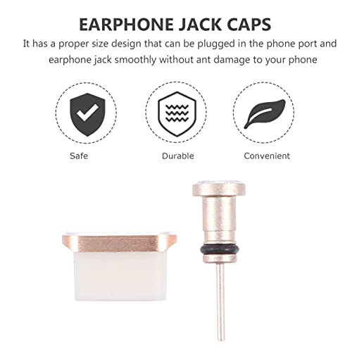 2 Pares Tampão De Poeira Fones De Ouvido Usb Tampa Anti-usb Plugues Antiporta Antiplugue Móvel Tampa