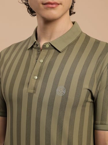 Image of Lux Nitro Men's Striped Polo T-Shirt | Cotton Blend Half Sleeve Collared T-Shirt for Man | Regular Fit Casual Wear