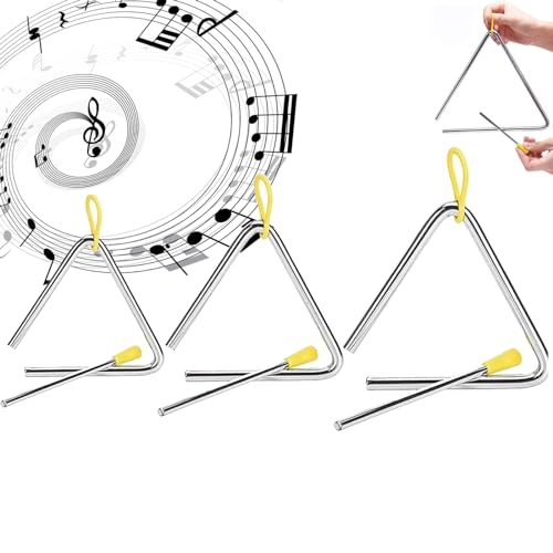 3-częściowy trójkąt muzyczny, trójkątny zestaw instrumentów, trójkątny instrument muzyczny, trójkątny instrument dla dzieci, do edukacji muzycznej i inicjacji