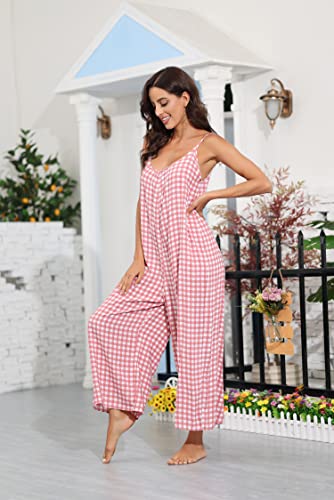 Image of BUENOS NINOS Women's V Neck Floral Maxi Dress Boho Printed Adjustable Spaghetti Strap Ethnic Beach Long Dress with Pockets