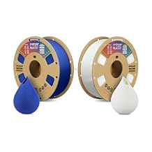 OVERTURE 3D Printer Filament 2kg, PLA Filament Fit Most FDM 3D Printers, 1kg per Spool, Pack of 2, PLA Blue+PLA White
