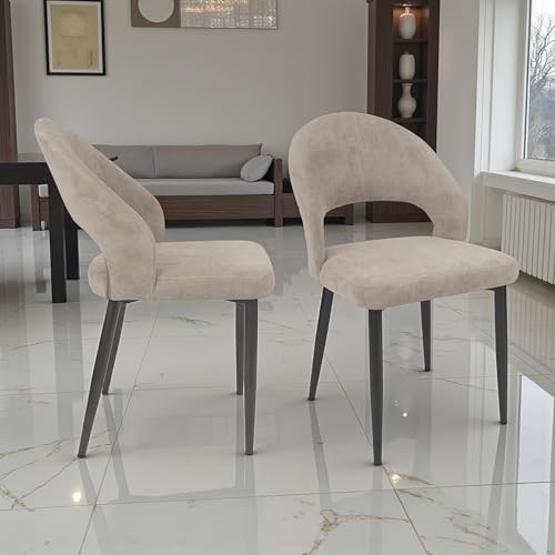 Image of The Attic Neo Classic 6 Chair Dining Set,Beige,Rose Gold & Cream,160Cms
