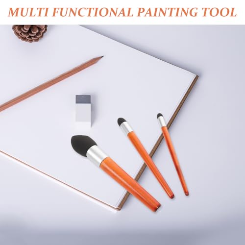 MAGICLULU Herramientas para Mezclar Tinta y Pintura al Óleo, Juego de 3 Pinceles Esponja para Dibujar y Difuminar, Ideales para Bocetos y Sombreado - imagen 8