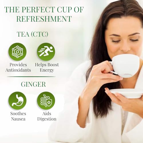 Image of Marvel Tea Adrak /Ginger Tea,Strong Kadak Ctc Loose Tea,Handpicked Strong Chai Unique Blend From Assam & Darjeeling,Refreshing Aroma & Rich Taste,250 Gram