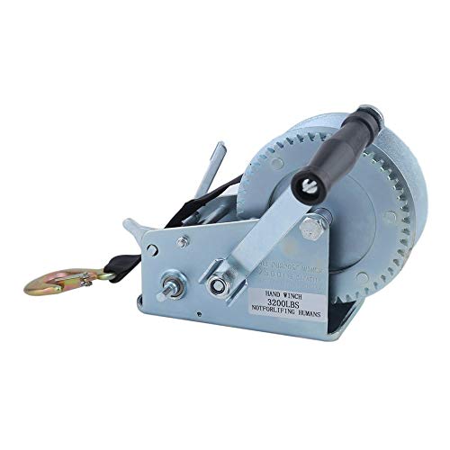 Hand Winch With Strap Hand Crank Gear Winch With Automatic Brake Auto