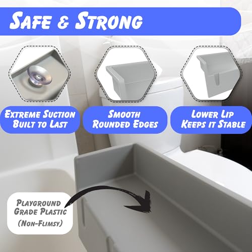 image for Tub Topper® Bathtub Splash Guard & Bath Shelf for Kids – Toddler Ba