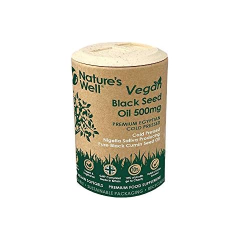 Black Seed Oil Softgel Capsules, 120 Vegetarian 500mg Capsules, Non-GMO, Egyptian Cold Pressed Nigella Sativa Black Cumin Seed Oil, UK Made, Halal & Kosher - Pot Cover