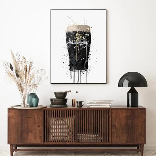 Aquarelle verre à vin rouge et art mural élégant sans cadre