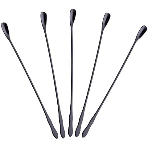 Frolahouse Japanese-Style Creative Coffee Spoon Stainless Steel Sorbet Teaspoon Sugar Spoon Ice Cream Salt Milkshake Spoon Long Gourd Handle,Set of 5 Cover