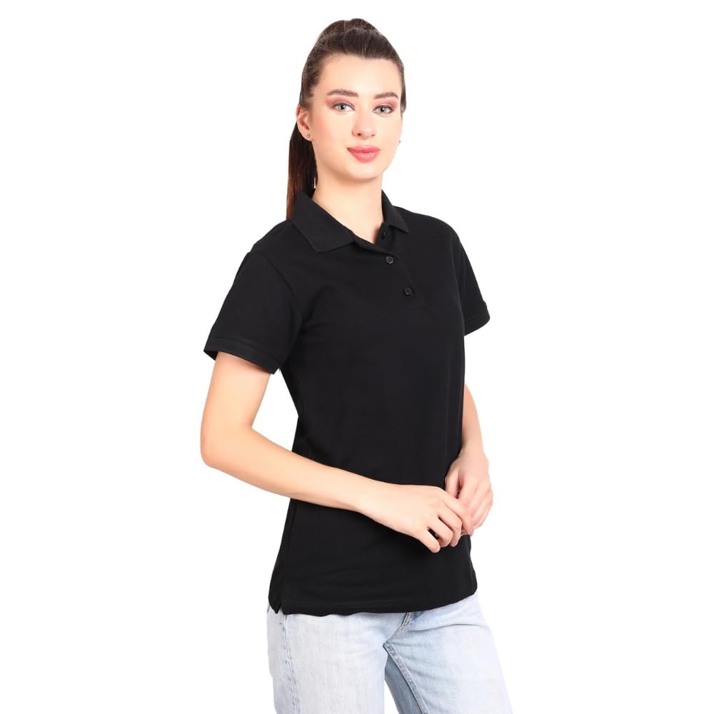 bis creations Women's Regular Fit Solid Classic Cotton Polo T-Shirt-picture-19