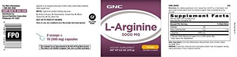 Vista 3 de GNC L-Arginina 5000mg - Naranja paquete doble 30 porciones por envase aumenta la producción de óxido nítrico