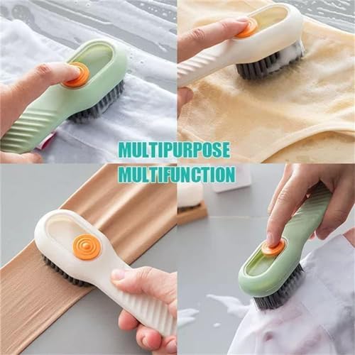 Image of BEYOND BASIC 2 in 1 Soap Dispensing Cleaning Brush and 80 Pcs Sneaker & Shoe Cleaner Wipes Combo Reusable Shoe Scrubbing Washing kit set Remove Dirt Stains Clothes Quickly