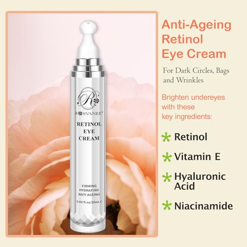 ROSVANEE Retinol Eye Cream, Daily Anti-Aging Under Eye Cream with Hyaluronic Acid, Vitamin E, Niacinamide to Fight Eye Puffiness, Fine Lines, Wrinkles, & Dark Circles, 20ml - Image 3