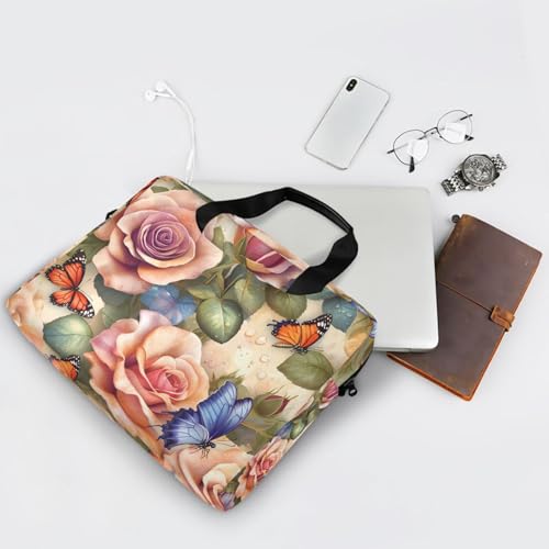 Maletín para portátil con diseño mariposa rosa, 13-15.6 pulgadas miniatura 7