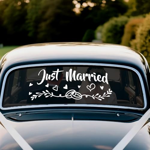 Just Married Voiture Autocollant, autocollant Just Married Car Decal sticker voiture decoration...