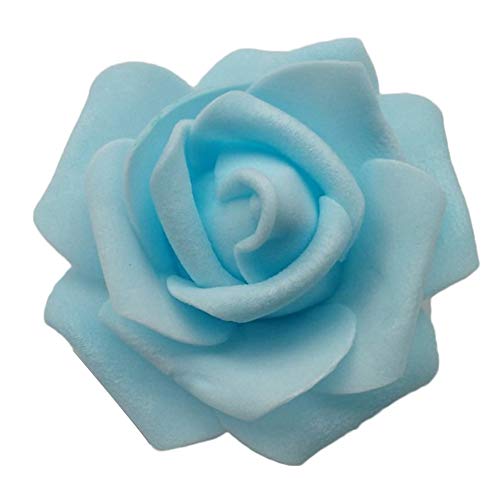 NXACETN 25/50/100 Pièces Mousse Rose, Fleurs Artificielles en Mousse PE Rose Colorée Mini Mousse Rose Décoration De La Maison De Mariage Bleu Ciel 25 pièces* Cover
