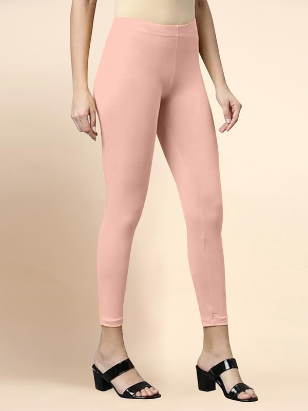 Image of TRENDMALLS Women's Microfiber Elastane Stretch Soft Cropped Leggings with Ultrasoft Waistband for Women