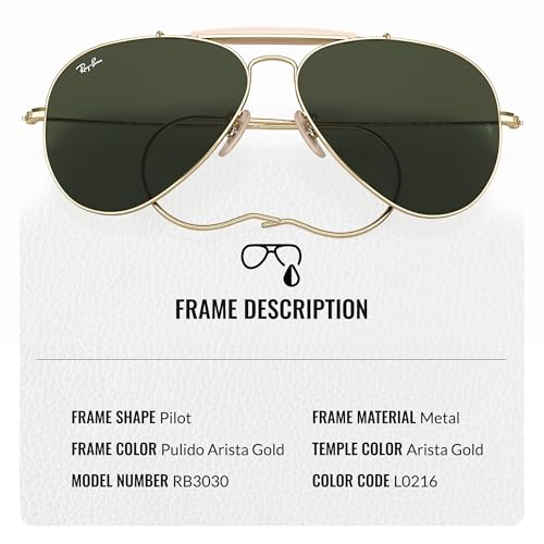 Ray-Ban RB3030 OUTDOORSMAN Pilot Shaped Sunglasses for Men & Women with Official RAYBAN Eyewear Kit3