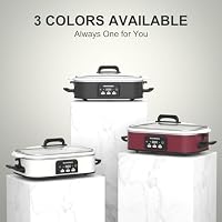 4 Quart Casserole Programmable Slow Cooker with Ceramic Baking Dish - Perfect Kitchen Small Appliance for Family Dinners, Oven Safe and Durable Bakeware for Lasagna, Roasts, Black — image 8