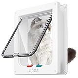 FAREVER Cat Door Interior Door Cat Flap Door 4 Switch Modes Locking Pet Door for Cats Suitable for W
