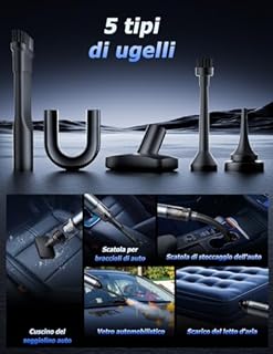 Aspirapolvere Auto, Aspirabriciole Senza fili 16000 PA con Motore Brushless ad Alte Prestazioni, Aspirapolvere Portatile da Tavolo con Accessori, Viene Utilizzato in Divani, Automobili, Computer