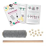 DIY Macrame Kit – Make A Light Grey Macrame Wall Hanging with This Beginner Friendly Macrame Starter Kit – Includes All Macrame Supplies and Instructions