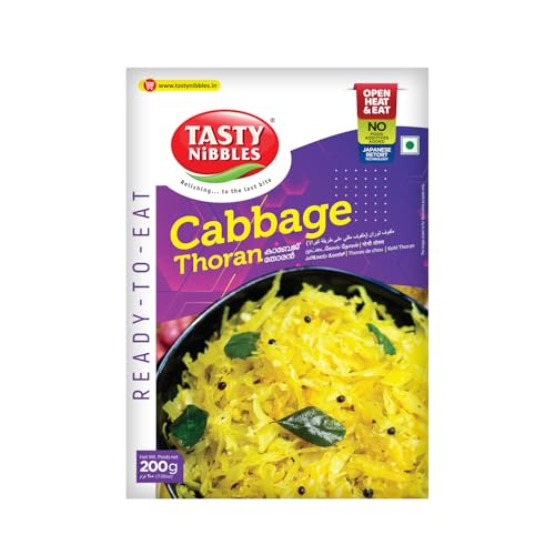 Image of Tasty Nibbles Ready to Eat Cabbage THORAN 200G | Open Heat & Eat | No Food Additives Added | Japanese Retort Technology | Kerala Style [Pack of 1]