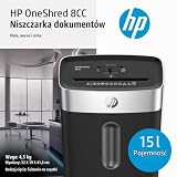 HP OneShred 8CC Black niszczarka dokumentów, poziom bezpieczeństwa P-4, Cross Cut, 8 arkuszy, 2826, czarny/srebrny, cięcie cząstek