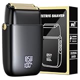 Electric Razor for Men Face, Electric Shavers for Men, Foil Shaver with 3 Adjustable Speeds, Rechargeable Waterproof Close Shave Trimmer with LED Display for Face/Beard/Head (Black)