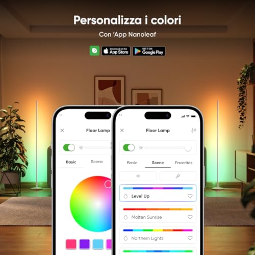 Lampada da Terra LED RGB Bianco, Piantana da Salotto Compatibile con Alexa e Matter, Sincronizzazione Musicale, 16 Milioni di Colori, 200+ Modalità Scena, per Soggiorno e Camera da Letto - Illuminazione - Immagine 3