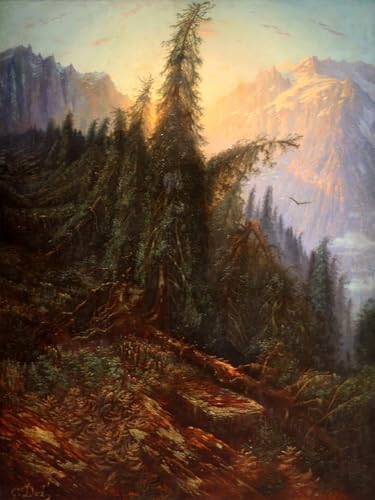 Tableau toile paysage de montagne Gustave Doré déco mur vide 60x90