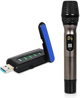 USB Wireless Microphone, Professional UHF Dynamic Microphone with USB Receiver for PC Computer/Laptop