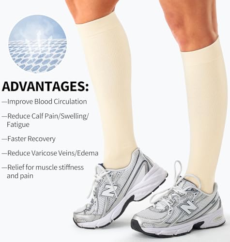 Image of Copper Compression Socks Women & Men Circulation(6 pairs) - Best for Running, Nursing, Hiking, Recovery & Flight Socks