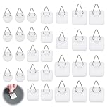 30 Pcs Adhesive Picture Hanger, Adhesive Hooks for Hanging Pictures Without Nails,Vertical Hanging Hooks,Plastic Picture Sticky Hangers for Home Kitchen Picture Photo Frame Plate Wall Art(3 Sizes)