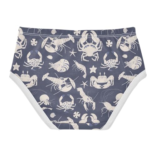 Little Girl Underwear Toddler Panties Kids Undies Lobsters Crabs Soft Cotton Briefs 2T-8Y2