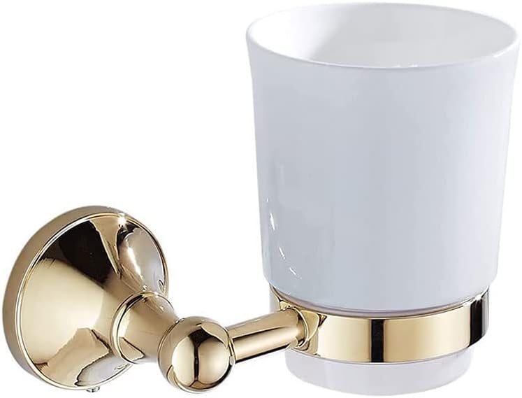 CRJUS Gold Toothbrush Holder for Bathroom Wall Mounted