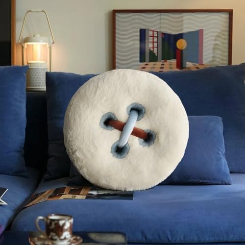 Oreiller d'assise duveteux bouton pour cocooning sur canapé et lit douillet - 3