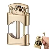 防風防水灯油ライター透明オイルタンククリエイティブレトロ砥石フリント金属ライターコレクションギフトバーベキュー男性ガジェット A