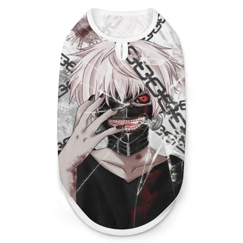 犬服 犬の服 春夏用 Ken Kaneki 東京喰種トーキョーグール タンクトップ ノースリーブ 薄手 ワンコ服 抜け毛防止 ペットウェア ドッグウェア 犬 服 猫服 犬用 猫用 お出掛け