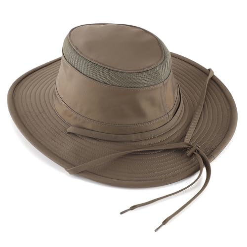 Image of Home Prefer Classic UPF 50+ Men's Sun Hat Wide Brim Bucket Hat UV Protection Fishing Hat for Men Beach Safari Gardening Golf