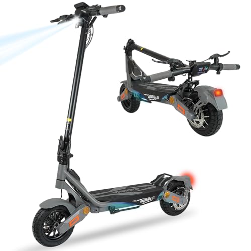 1200W E Scooter for Adults Fast Electric Scooter, Long Range 35 Miles, Top Speed 35 MPH, 48V 15.6Ah Battery, Dual Disc Brake & Dual Suspension, Foldable Electric Kick Scooter for Adults and Teens