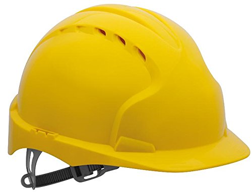 Image of JSP AJF160-000-200 Evo3 Comfort Plus Slip Ratchet Vented Safety Helmet, Yellow