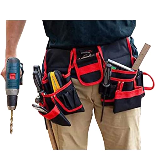 Spares2go 20 Pocket Double Tool Belt Heavy Duty Joiners Carpenter Builders Nails Pouch - Image 7