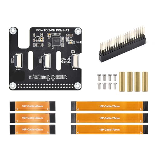 Tarjeta PCIe a 2 canales PCIe HAT de 16 pines para solucionar la falta de espacio en placas