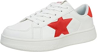 Star Sneakers for Women Low Top Comfortable Cushioned White Gold Sliver Leopard Platform Sneakers Lace Up Red Glitter Platform Party Shoes